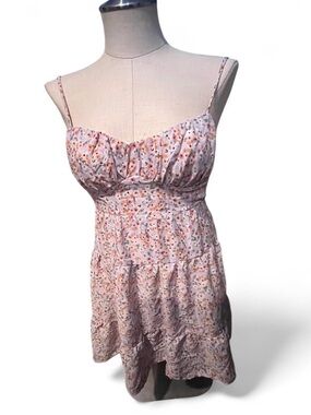 Le Lis Pink Floral Spaghetti Strap Mini Dress